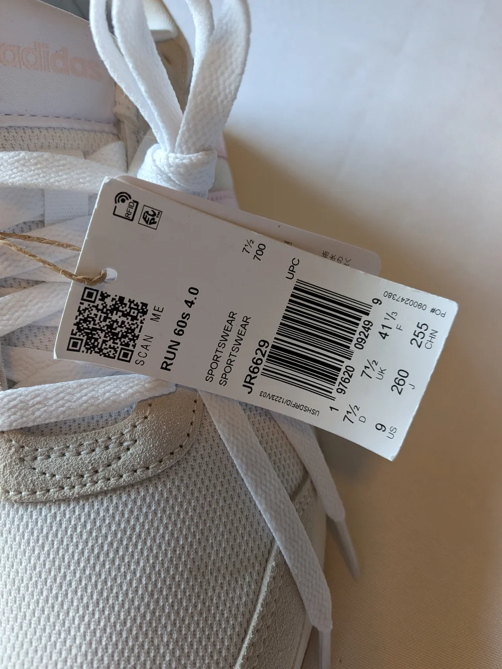 Adidas Women’s White & Light Pink Sneakers